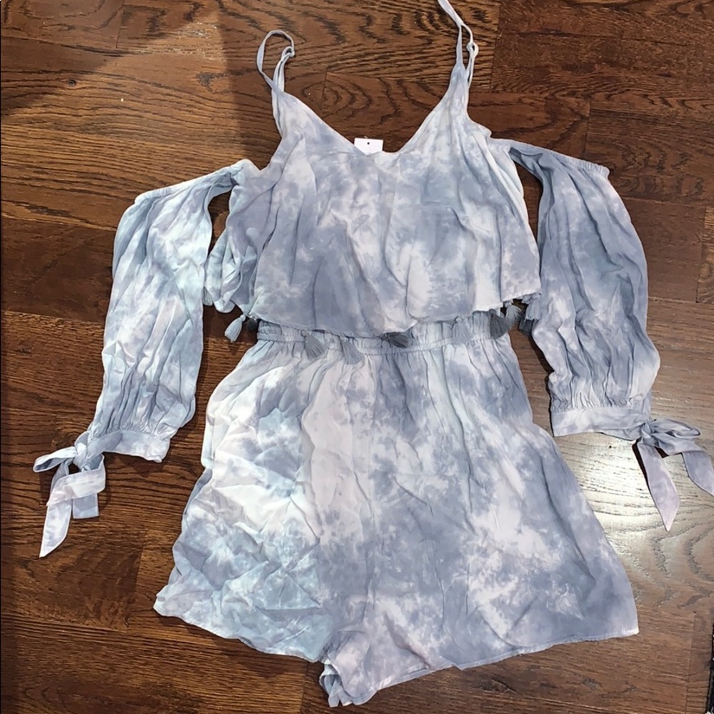 Blue & White American Eagle Romper